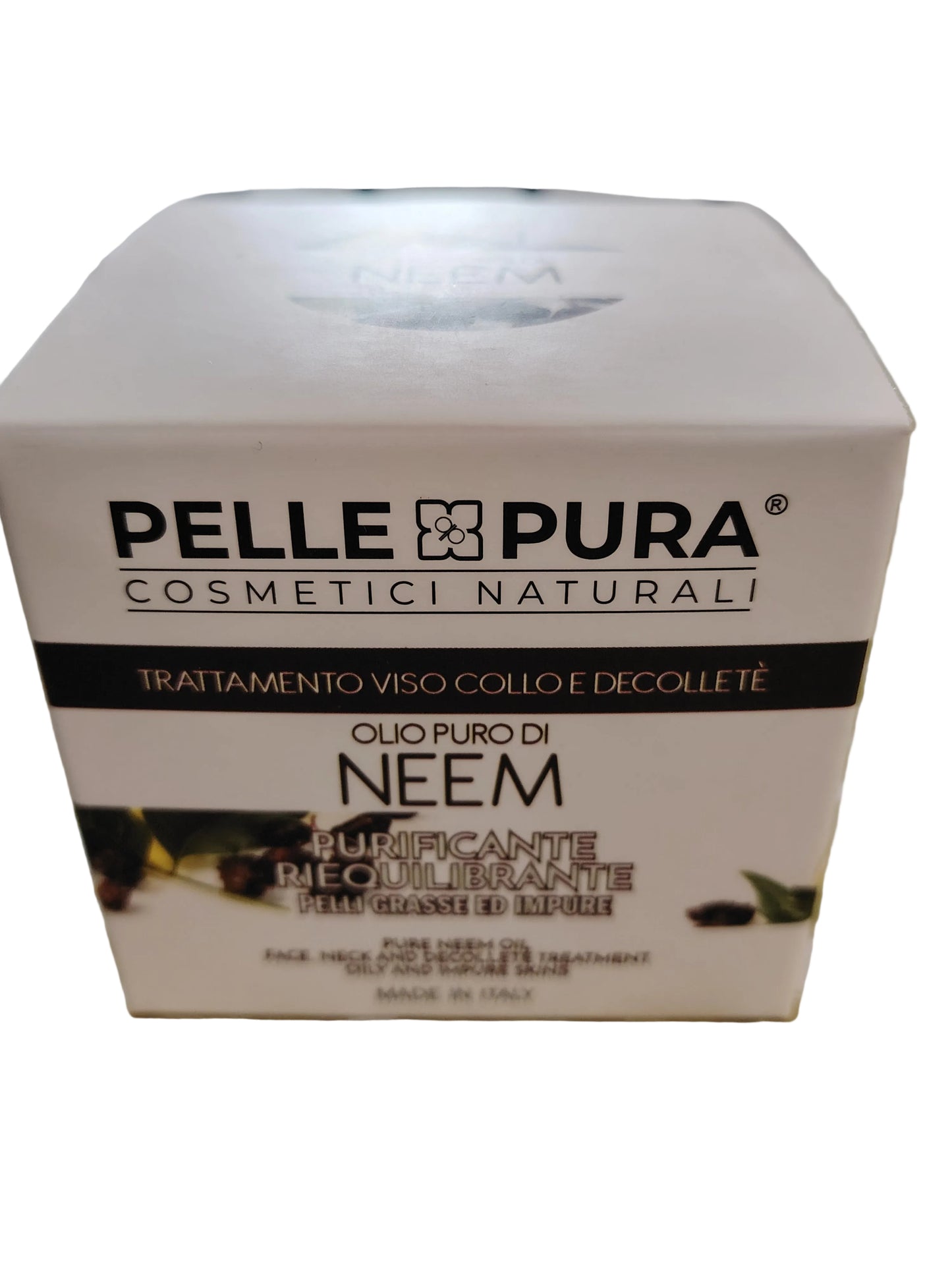 PELLE PURA - CREMA VISO NEEM - PURIFICANTE RIEQUILIBRANTE PER PELLI GRASSE ED IMPURE 50 ML