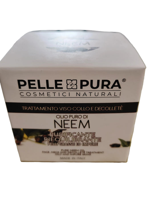 PELLE PURA - CREMA VISO NEEM - PURIFICANTE RIEQUILIBRANTE PER PELLI GRASSE ED IMPURE 50 ML